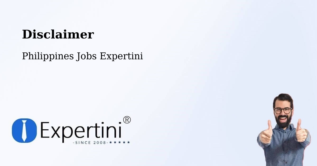 Disclaimer – Lapi - Philippines Jobs Expertini